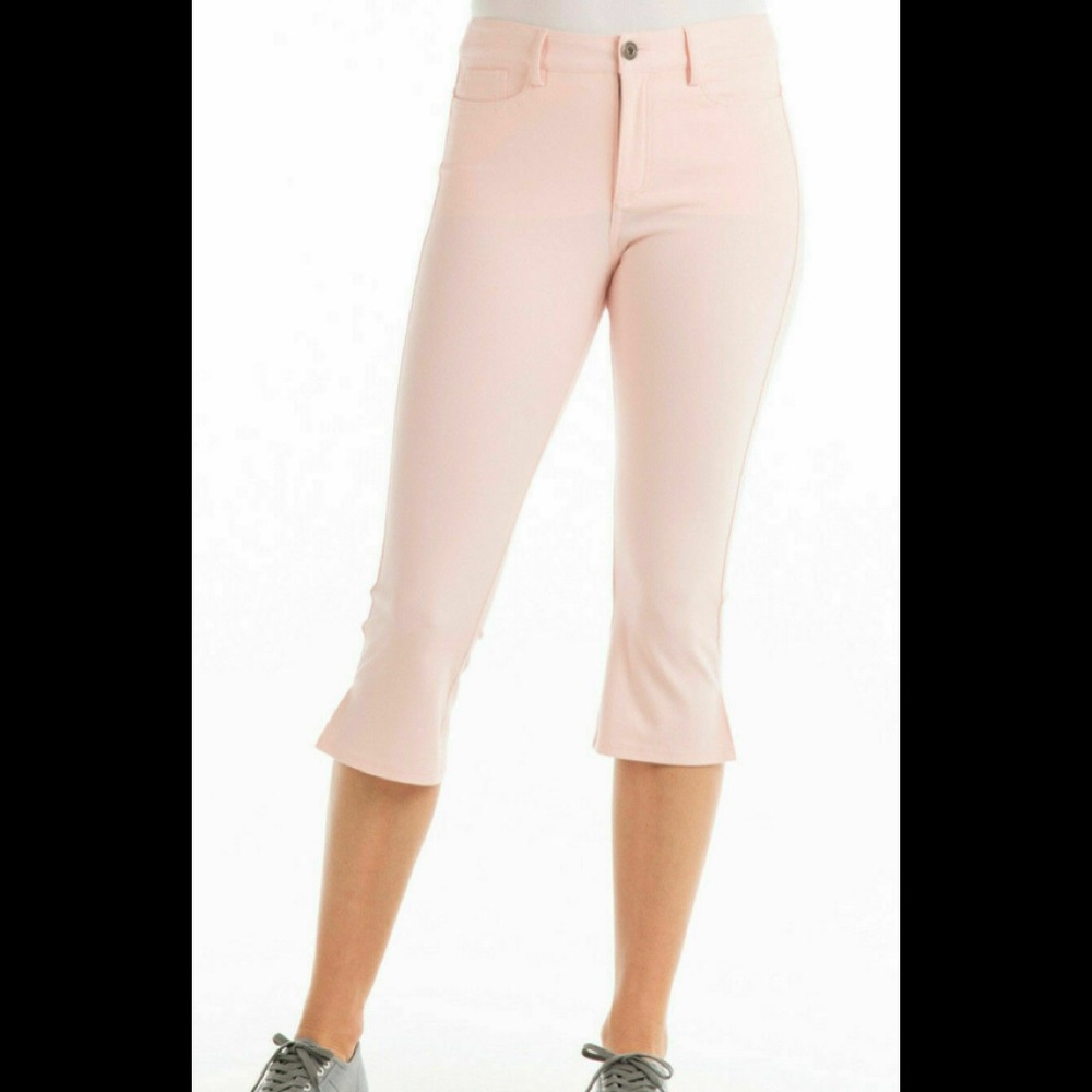 NWT Fresh Produce Rose Pink Freshfit Crop Stretch Capris Pants Pedal Pushers XS